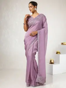 Soch Floral Sequinned Organza Saree