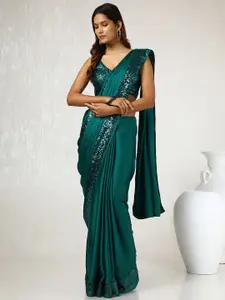 Soch Embellished Beads and Stones Satin Saree