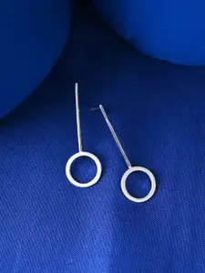 Clara 925 Sterling Silver Rhodium-Plated Gaia Circular Drop Earrings