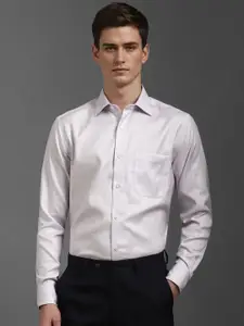 Louis Philippe Men Classic Spread Collar Solid Cotton Formal Shirt