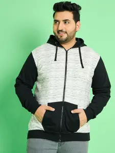 bigbanana Men Plus Size Colourblocked Hooded Sweatshirt
