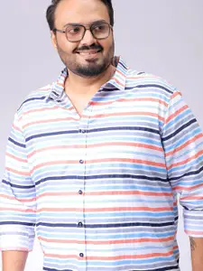 Hardsoda by The Indian Garage Co Men Horizontal Stripes Striped Casual Shirt