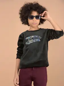 Crimsoune Club Boys Typography Printed Cotton Sweatshirt