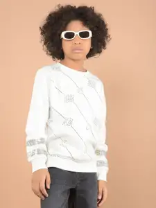 Crimsoune Club Boys Printed Round Neck Sweatshirt