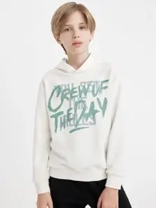 DeFacto Boys Typography Printed Hooded Pullover Sweaters