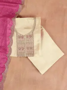 Libas Embroidered Thread Work Organza Unstitched Dress Material