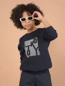 Crimsoune Club Boys Round Neck Printed Sweatshirt