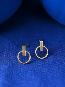 Clara 925 Sterling Silver Gold-Plated Circular Drop Earrings