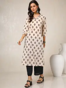 Soch Floral Printed Gotta Patti Cotton Straight Kurta