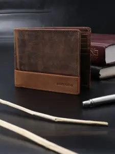 Allen Solly Men Abstract Printed Leather Two Fold Wallet