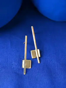 Clara 925 Sterling Silver Gold-Plated Geometric Drop Earrings