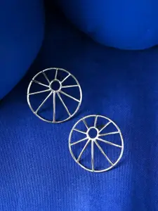 Clara 925 Sterling Silver Rhodium-Plated Esme Geometric Oxidised Studs