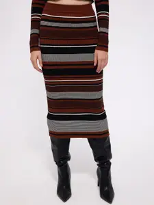 COVER STORY Women Striped Straight Midi Skirts