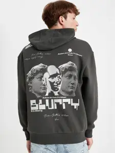 DeFacto Men Graphic Printed Cotton Hooded Sweatshirt
