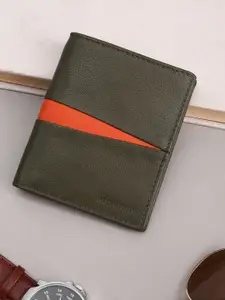 Allen Solly Men Textured Leather Two Fold Wallet