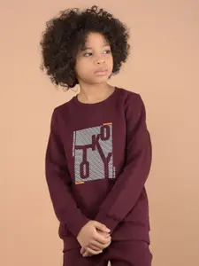 Crimsoune Club Boys Printed Round Neck Long Sleeves Pullover Sweatshirt