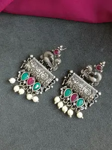 Efulgenz Silver-Plated Contemporary Drop Earrings