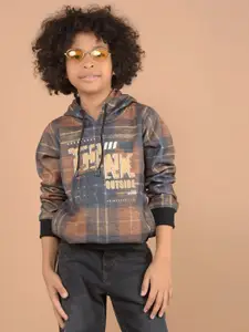 Crimsoune Club Boys Abstract Printed Hooded Sweatshirt