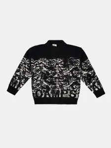 Albion By CnM Boys Printed Round Neck Long Sleeves Woollen Pullover