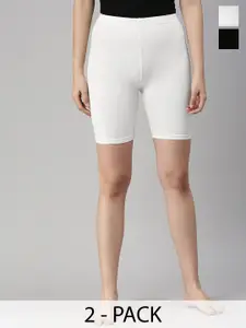 De Moza Women Pack Of 2 Slim Fit Sports Shorts