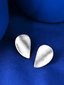 Clara 925 Sterling Silver Rhodium-Plated Leaf Shaped Drop Earrings