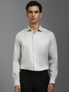 Louis Philippe Men Classic Spread Collar Textured Cotton Formal Shirt