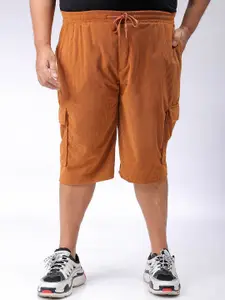 Hardsoda by The Indian Garage Co Men Loose Fit High-Rise Cargo Shorts