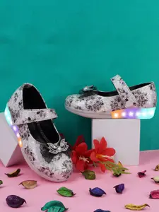 BAESD Girls Led Lighting Printed Ballerinas Flats