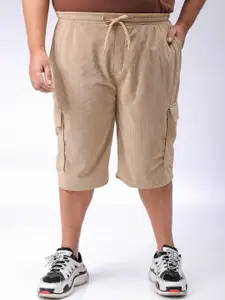 Hardsoda by The Indian Garage Co Men Loose Fit Mid-Rise Plus Size Cargo Shorts