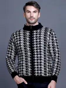 GODFREY Men Geometric Design Winter Cardigan