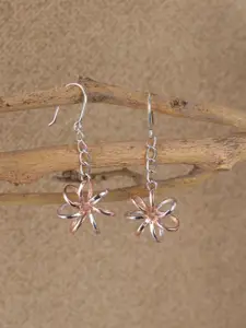 Clara 925 Sterling Silver Rose Gold-Plated Floral Cora Drop Earrings