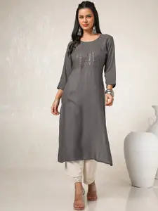 Soch Floral Embroidered Sequinned Straight Kurta