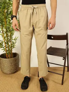 Thomas Scott Men Smart Regular Fit Mid-Rise Pleated Cotton Trouser