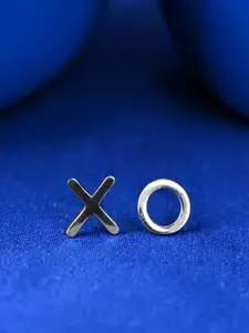 Clara 925 Sterling Silver Rhodium-Plated Quirky Studs Earrings