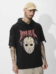 The Souled Store Men Printed Hooded T-shirt