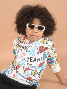 Crimsoune Club Boys Graphic Printed Hooded Sweatshirt