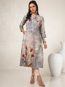 Soch Floral Printed Mandarin Collar Straight Kurta