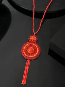 RICHEERA Silver-Plated Beaded Statement Necklace