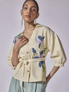 The Label Life Women Floral Opaque Printed Casual Shirt