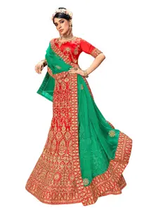 Maroosh Embroidered Thread Work Unstitched Lehenga & Blouse With Dupatta