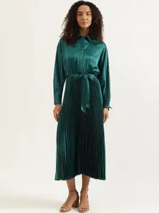 United Colors of Benetton Women Striped Long Sleeves Shirt Midi Dress