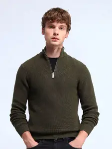 Flying Machine Men Cable Knit Cotton Pullover
