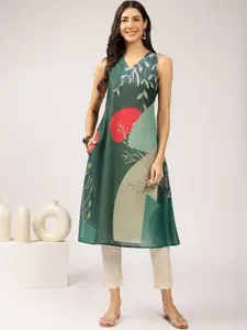 Anouk Floral Printed Regular A-Line Kurta