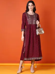 V-Mart Ethnic Motifs Printed Regular Straight Kurta