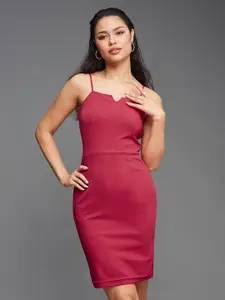 Miss Chase Women Shoulder Straps Sheath Mini Dress