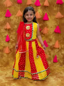 KID1 Girls Printed Cotton Ready to Wear Lehenga & Blouse With Dupatta