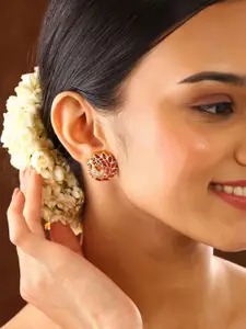 Priyaasi Gold-Plated Stone Studded Peacock ShapedStuds