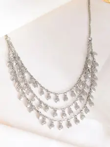 RICHEERA Silver-Plated Stone Studded Antique Necklace