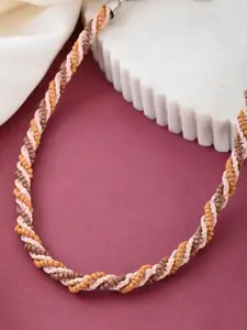 RICHEERA Silver-Plated Beaded Statement Necklace