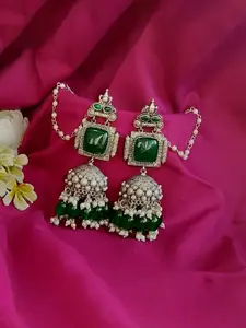 Efulgenz Silver-Plated Contemporary Jhumkas Earrings